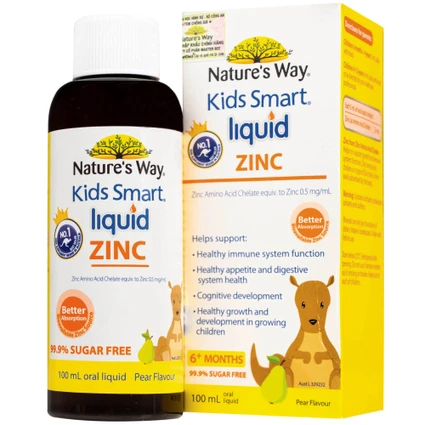 Siro bổ sung kẽm và hỗ trợ kích thích thèm ăn Kids Smart Liquid Zinc Nature's Way (Hộp 100ml)
