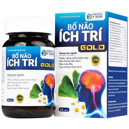 Viên uống tăng cường tuần hoàn não, giảm rối loạn tiền đình Bổ Não Ích Trí Gold (60 viên)