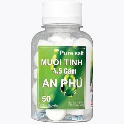 Muối tinh 4.5 gam An Phú (50 viên) nước muối sinh lý gia đình tự pha dùng rửa mũi