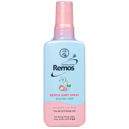 Xịt xua muỗi Remos hương Khuynh Diệp xua muỗi suốt 6 giờ cho bé từ 6 tháng tuổi (70ml)