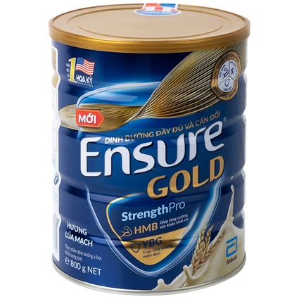 Sữa tăng cường sức khỏe khối cơ tăng miễn dịch Ensure Gold StrengthPro hương lúa mạch (800g)