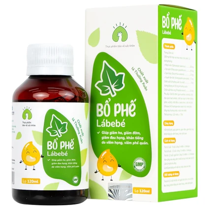 Siro hỗ trợ giảm ho, giảm đờm, giảm đau họng Bổ Phế Lábebé (120ml)