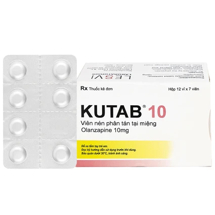 Thuốc Kutab 10 Levis điều trị tâm thần phân liệt, giai đoạn hưng cảm vừa đến nặng (12 vỉ x 7 viên)