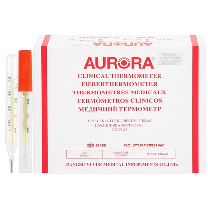 Nhiệt kế thuỷ ngân đo thân nhiệt cơ thể Aurora CRW-23