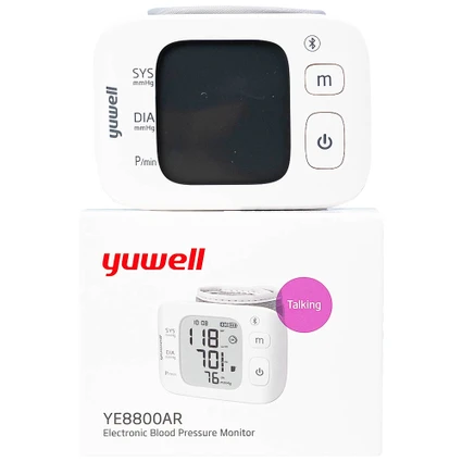 Máy đo huyết áp cổ tay Yuwell YE8800AR hỗ trợ đo huyết áp, cảnh báo đột quỵ