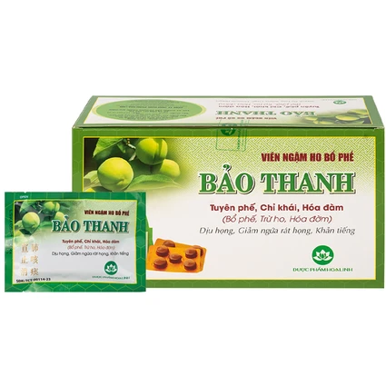 Viên ngậm ho bổ phế Bảo Thanh trừ ho, hoá đờm (20 vỉ x 5 viên)