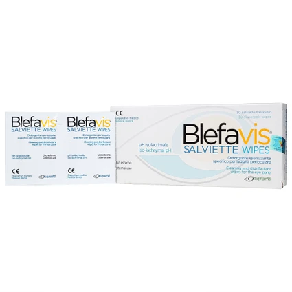 Gạc lau mi mắt Blefavis Wipes (30 miếng) làm sạch mí mắt nhạy cảm, viêm bờ mi, sát khuẩn trước & sau phẫu thuật