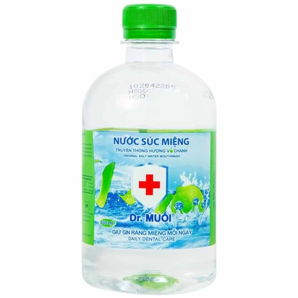 Nước súc miệng Dr. Muối hương vỏ chanh làm giảm nguy cơ các bệnh về răng miệng (500ml)