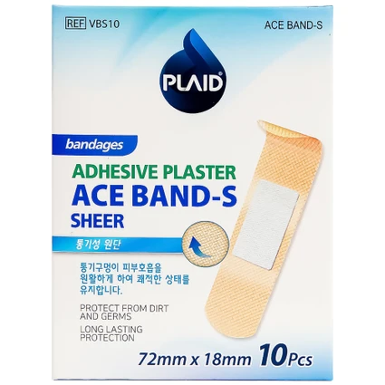 Băng cá nhân vải Plaid Ace Band-S 72x18 mm (10 miếng) Young Chemical