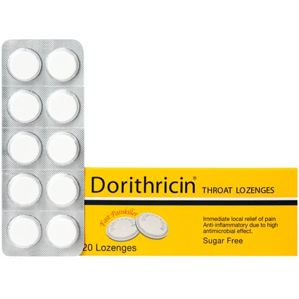 Viên ngậm Dorithricin Hyphens (20 viên) hỗ trợ điều trị các triệu chứng nhiễm khuẩn miệng, họng