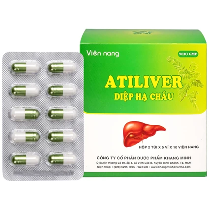 Thuốc Atiliver Diệp Hạ Châu Khang Minh hỗ trợ điều trị viêm gan, tăng men gan (10 vỉ x 10 viên)
