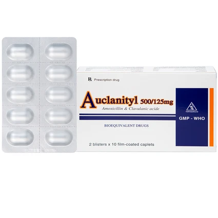 Thuốc Auclanityl 500/125mg Tipharco điều trị nhiễm khuẩn (2 vỉ x 10 viên)