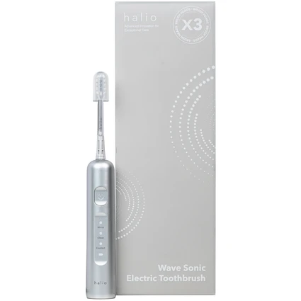 Bàn chải điện công nghệ chuyển động kép halio wave sonic electric toothbrush - silver frost (màu xám)