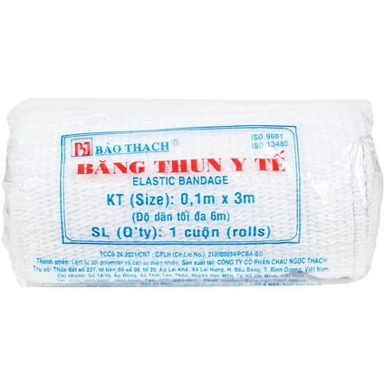 Băng thun Bảo Thạch 0.1 x 3m (10 cuộn) hỗ trợ băng vết thương