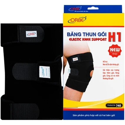 Băng thun gối Orbe h1 màu đen size s/m hỗ trợ vận động khi chơi thể thao