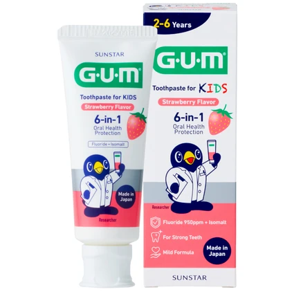 Kem đánh răng Sunstar Gum cho bé 2-6 tuổi, hương dâu 70g