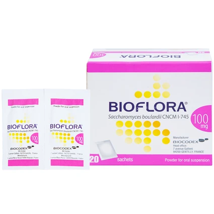 Bột Bioflora 100mg Biocodex điều trị tiêu chảy (20 gói)