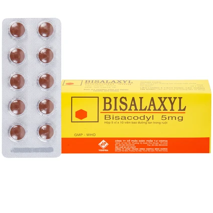 Thuốc Bisalaxyl Vidipha điều trị táo bón (5 vỉ x 10 viên)