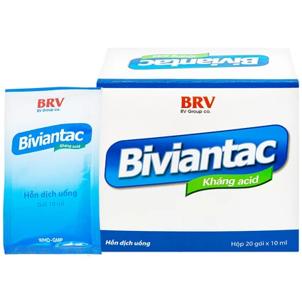 Hỗn dịch uống Biviantac BRV điều trị triệu chứng ăn không tiêu, đầy hơi (20 gói x 10 ml)