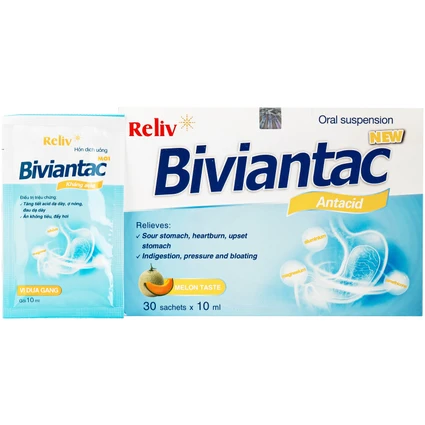 Hỗn dịch uống Biviantac kháng acid vị dưa gang Reliv (30 gói x 10ml)
