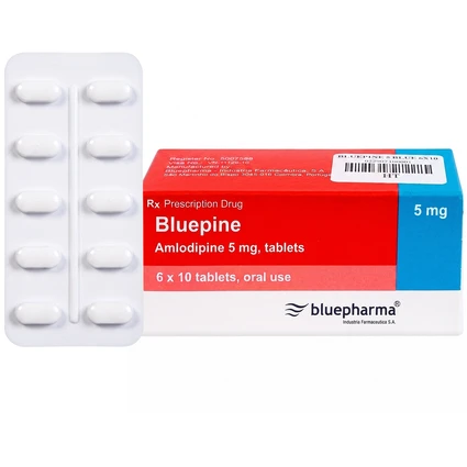 Thuốc Bluepine Bluepharma điều trị tăng huyết áp (6 vỉ x 10 viên) 