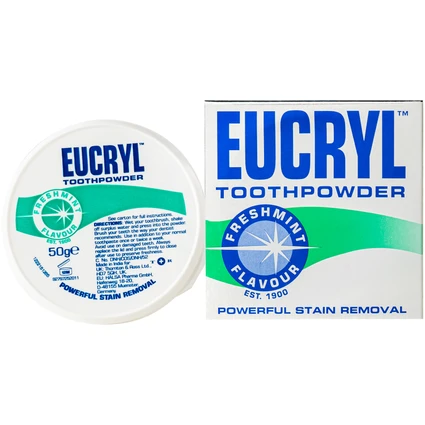 Bột tẩy trắng răng Eucryl Toothpowder Freshmint flavour loại bỏ vết ố vàng (50g)