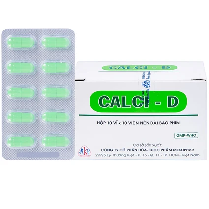 Thuốc Calci - D Mekophar bổ sung calci (10 vỉ x 10 viên)