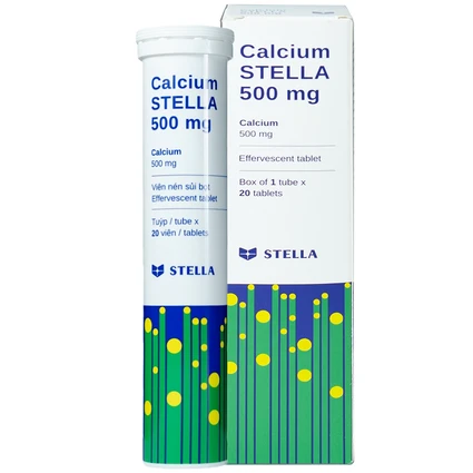 Viên sủi Calcium Stella 500mg phòng và hỗ trợ điều trị loãng xương (20 viên)