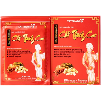Cao dán giảm đau Chỉ Thống Cao giúp giảm đau cổ, đau mỏi vai gáy, đau lưng (20 gói)