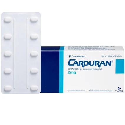 Thuốc Carduran 2mg Viatris điều trị tăng huyết áp, u xơ tiền liệt tuyến (1 vỉ x 10 viên)