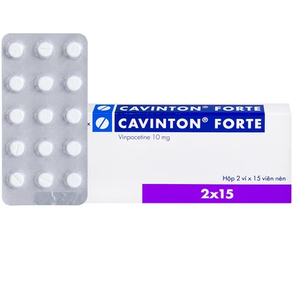 Thuốc Cavinton Forte 10mg Gedeon điều trị rối loạn tuần hoàn máu não (2 vỉ x 15 viên)