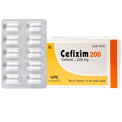Thuốc Cefixim 200mg Pharimexco điều trị nhiễm khuẩn (2 vỉ x 10 viên)