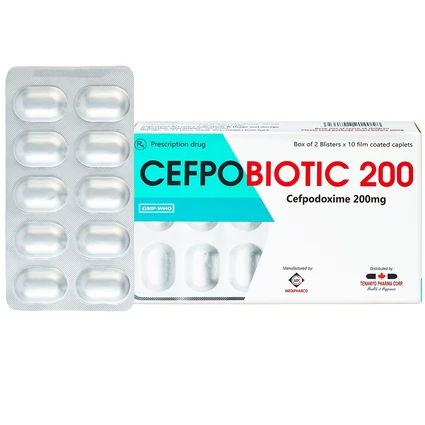 Thuốc Cefpobiotic 200mg Medipharco điều trị nhiễm khuẩn (2 vỉ x 10 viên)