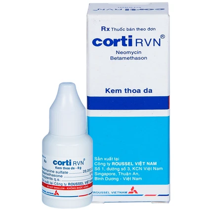 Kem thoa da Corti RVN Roussel điều trị chàm thể tạng, chàm dạng đĩa, sần ngứa, vảy nến (8g)
