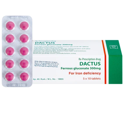 Thuốc Dactus 300mg Remedica dự phòng và điều trị thiếu máu, thiếu sắt (50 viên)