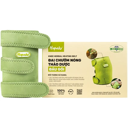 Đai chườm nóng thảo dược giảm đau khớp gối Hapaku giúp giảm đau mỏi thoái hóa khớp gối, massage đầu gối (dùng điện)