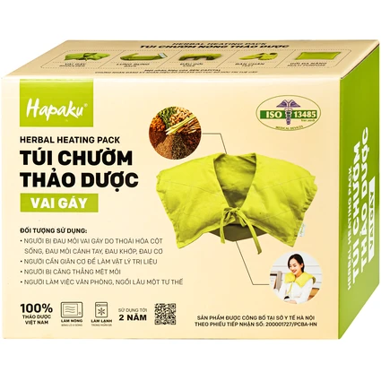 Túi chườm nóng thảo dược vai gáy Hapaku giúp giảm đau vai gáy cổ, giảm căng cứng cơ, lưu thông khí huyết (dùng lò vi sóng)
