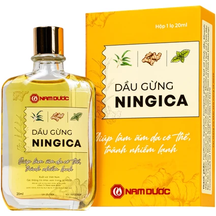 Dầu gừng Ningica giúp làm ấm cơ thể, giữ ấm (20ml)