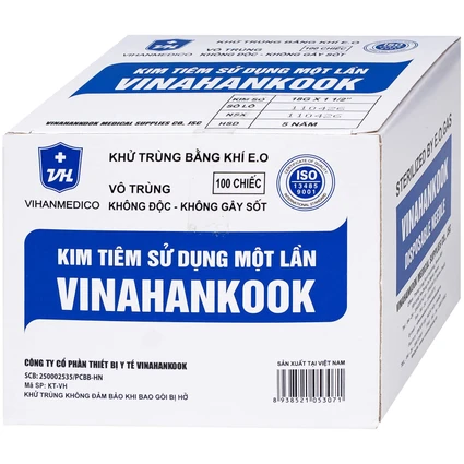 Đầu kim 18G Vinahankook vô trùng, dùng một lần (100 cái)