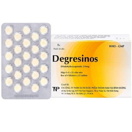 Thuốc Degresinos Thành Nam điều trị nhiễm amip đường ruột (4 vỉ x 25 viên)