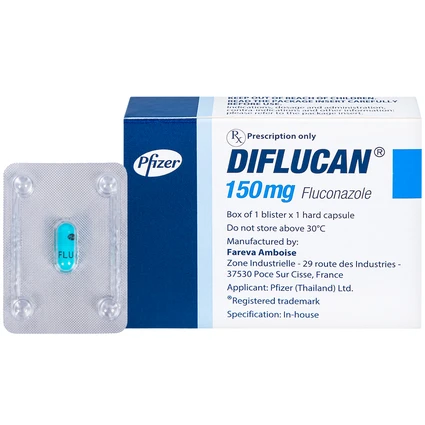Thuốc Diflucan 150mg Pfizer điều trị tình trạng nhiễm nấm (1 vỉ x 1 viên)