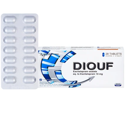 Thuốc Diouf Davipharm điều trị trầm cảm nặng, rối loạn hoảng loạn (2 vỉ x 14 viên)