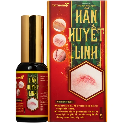 Dung dịch dùng ngoài ngừa khuẩn Hãn Huyết Linh giảm sưng viêm, làm dịu vết trầy xước, bầm tím (15ml)