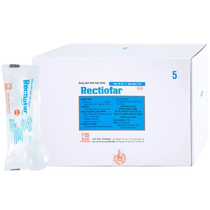 Dung dịch Rectiofar Pharmedic điều trị táo bón (40 túi x 1 ống bơm 5ml)