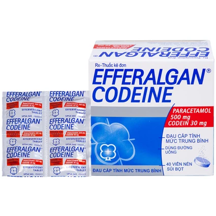 Viên sủi Efferalgan Codeine giảm đau cấp tính mức độ trung bình (10 vỉ x 4 viên)