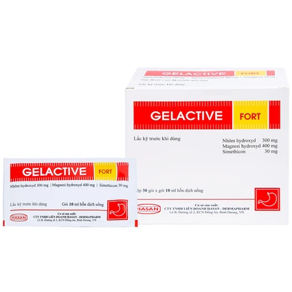 Hỗn dịch uống Gelactive Fort Hasan làm dịu các triệu chứng trong rối loạn tiêu hóa (30 gói x 10ml)