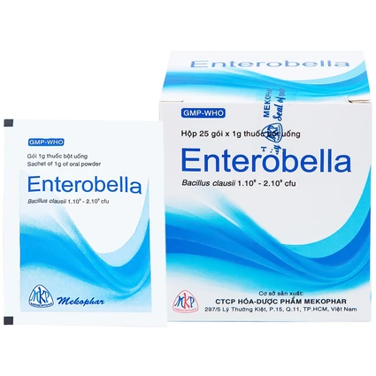 Thuốc bột Enterobella Mekophar điều trị và phòng ngừa rối loạn vi sinh đường ruột (25 gói x 1g)