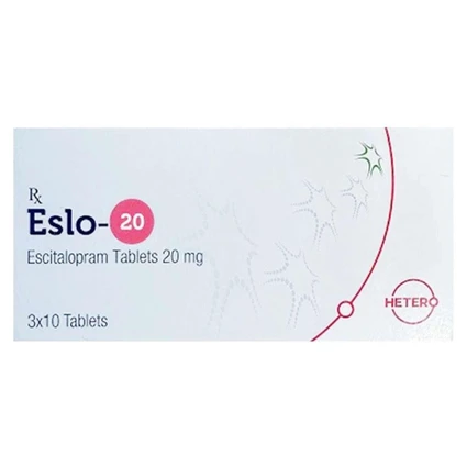 Thuốc Eslo-20 Hetero điều trị trầm cảm, rối loạn lo âu (3 vỉ x 10 viên)