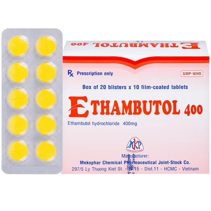 Thuốc Ethambutol 400 Mekophar điều trị lao mới và lao tái phát (20 vỉ x 10 viên)