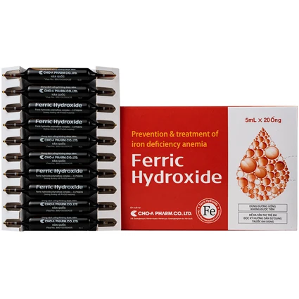 Dung dịch uống Ferric Hydroxide ngăn ngừa và điều trị thiếu máu do thiếu sắt (20 ống x 5ml)